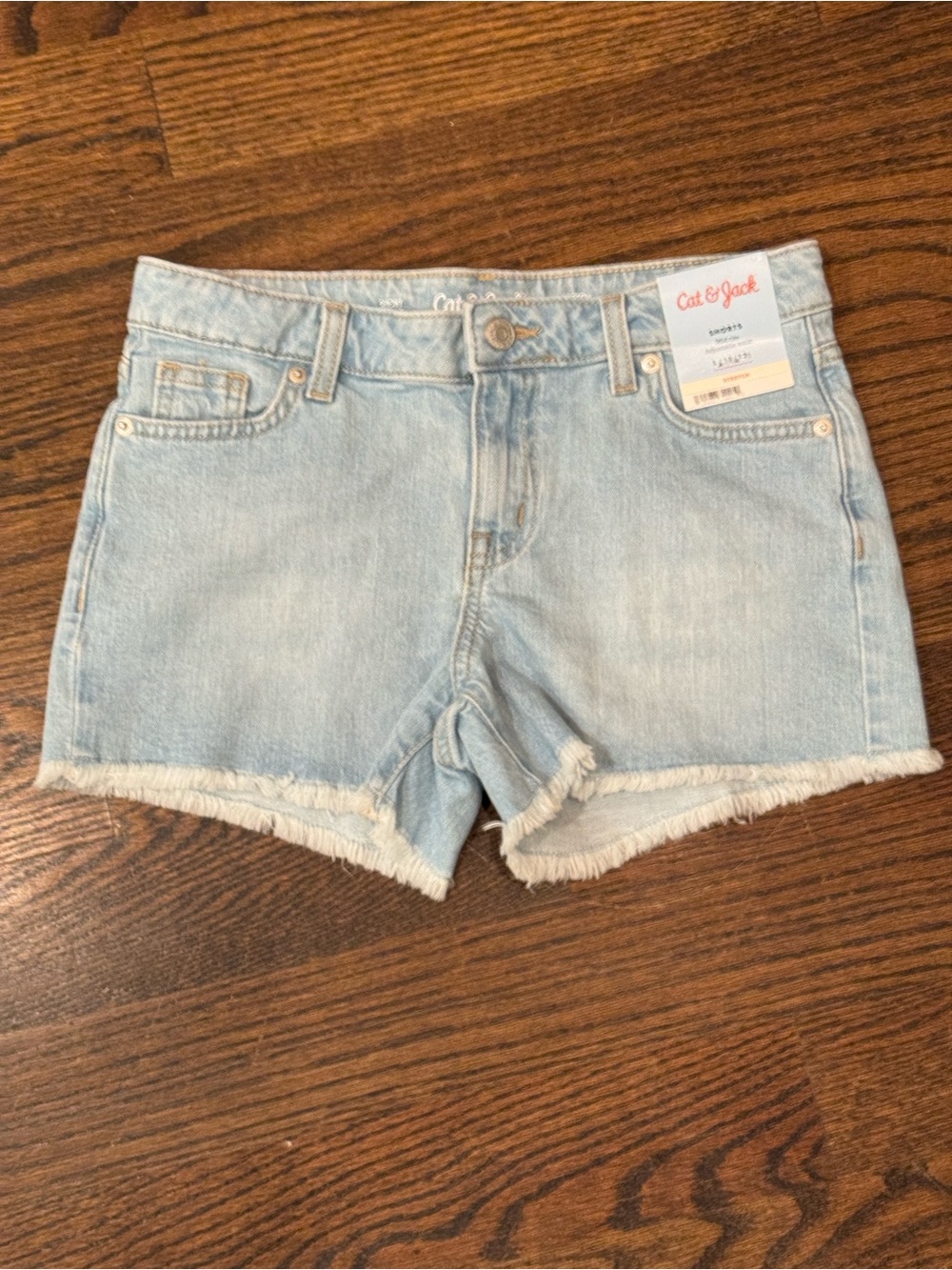 Cat & Jack / Girls Light Blue Denim Frayed Hem Shorts